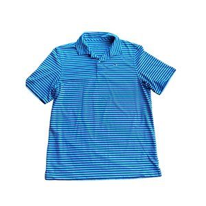 Vineyard Vines boys Polo Shirt XL Blue Performance Stripe Kids Golf Logo Stretch